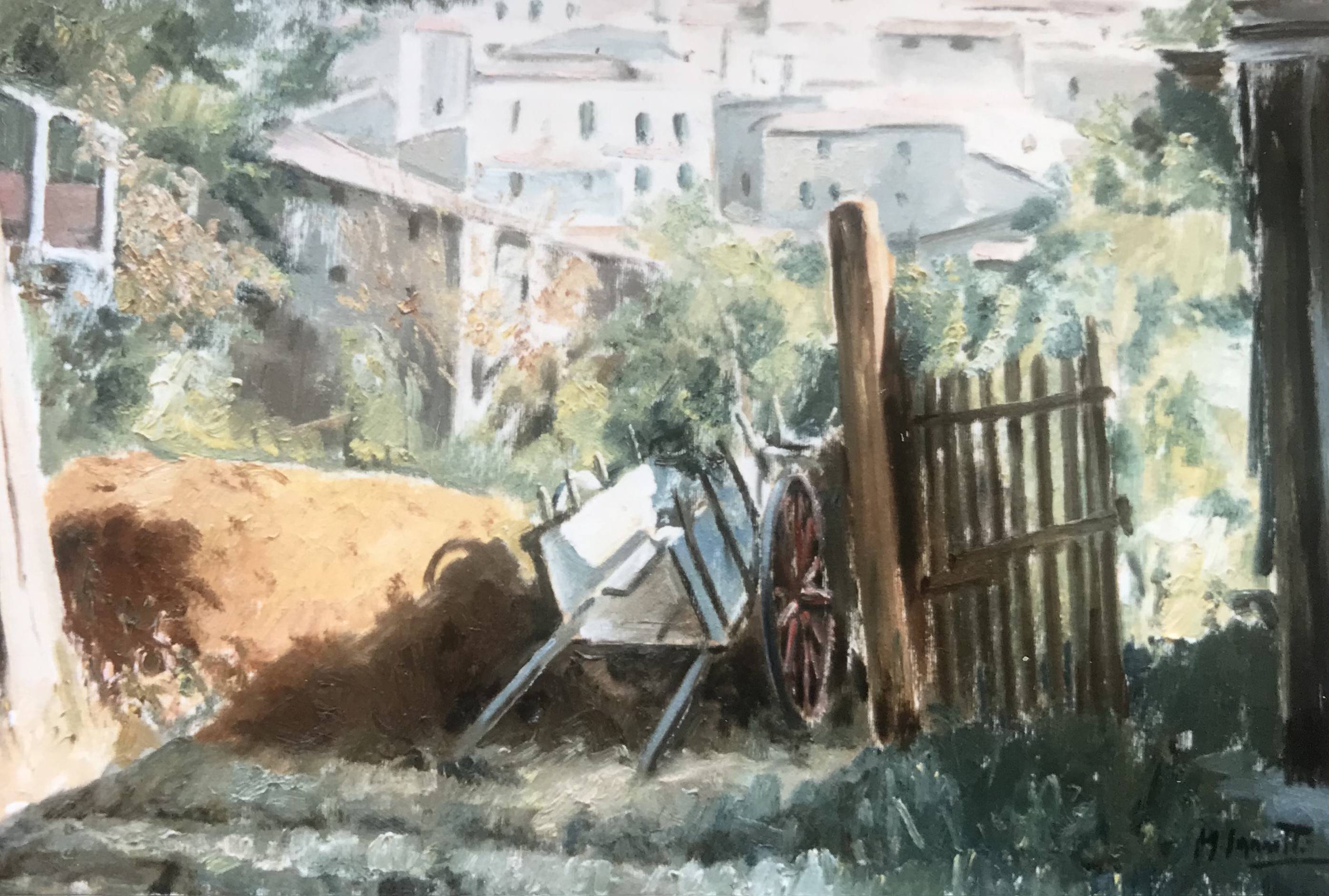 Carretto abbandonato ovvero luci e ombre - olio su tela 35x50