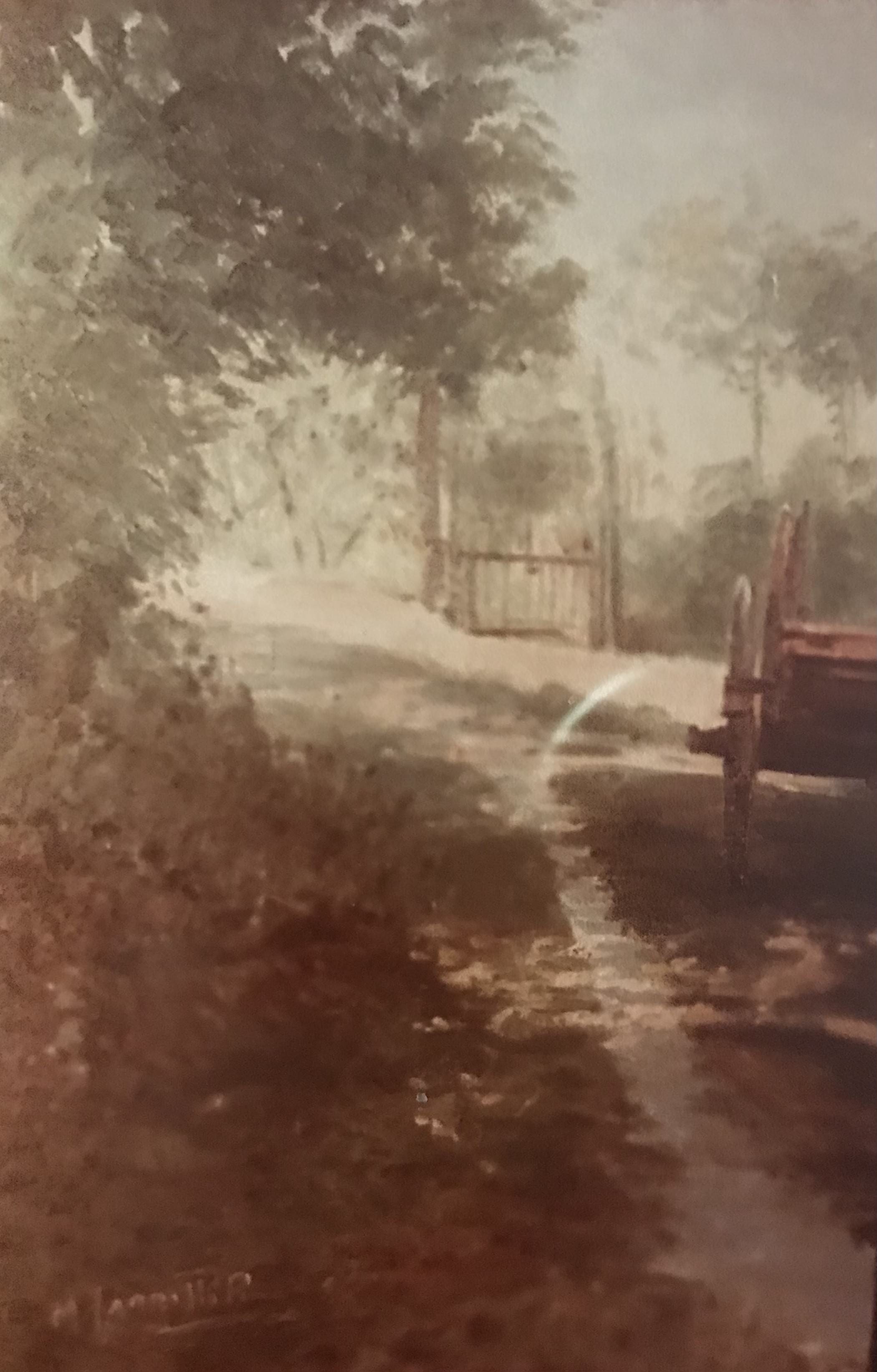 Carretto in ombra - olio su tela 35x50