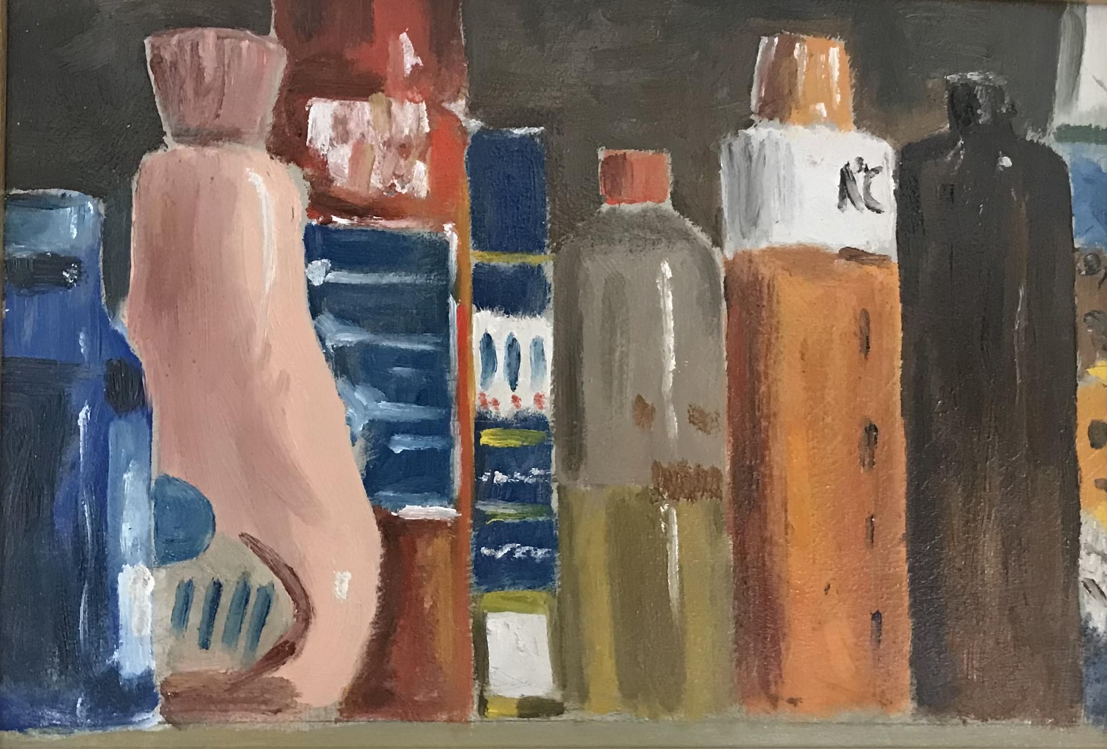 Barattoli e bottiglie - olio su tela 30x40