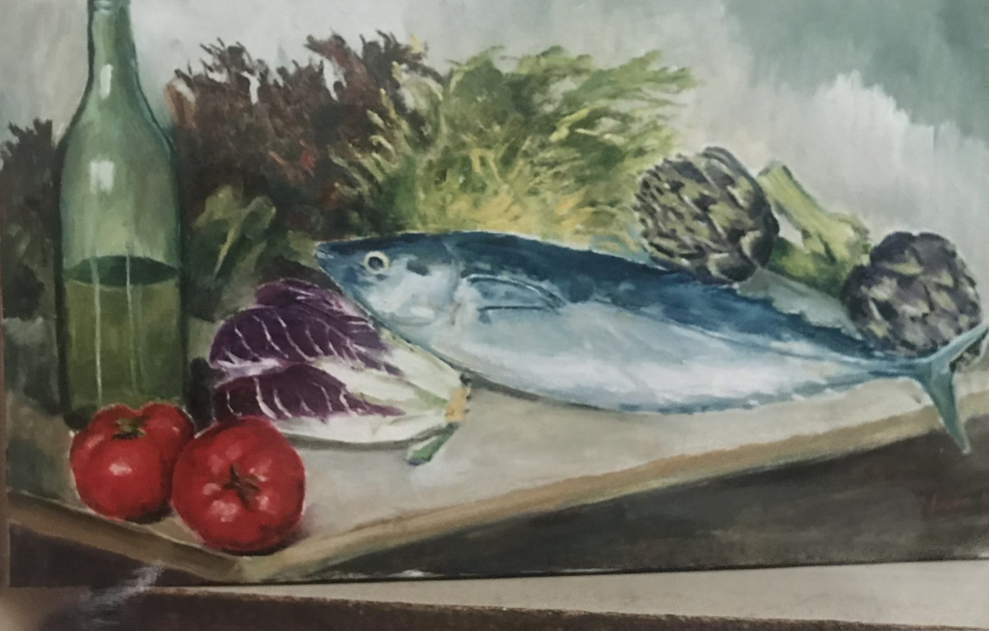 Natura morta con tonnetto - olio su tela