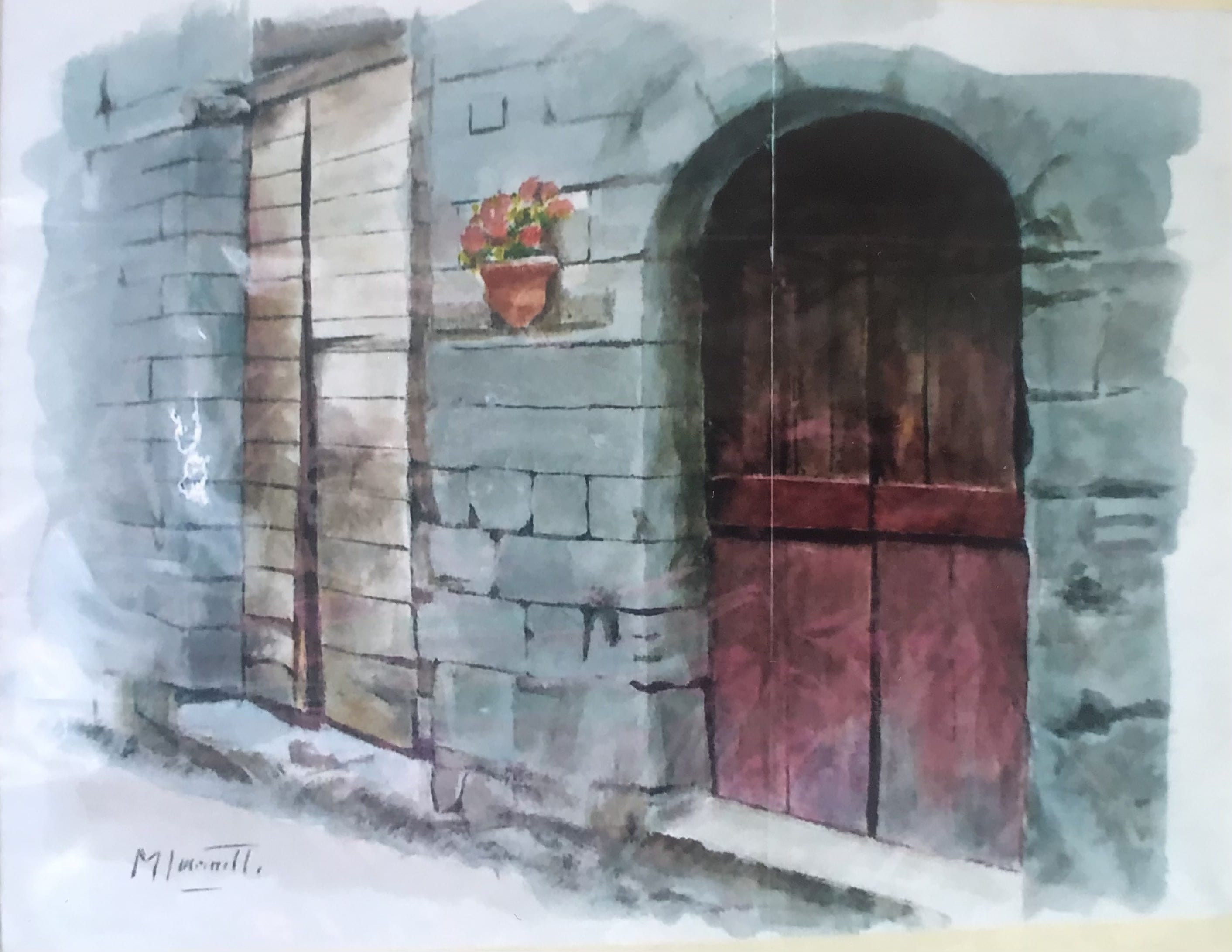 Due portoni - Acquerello 30x40