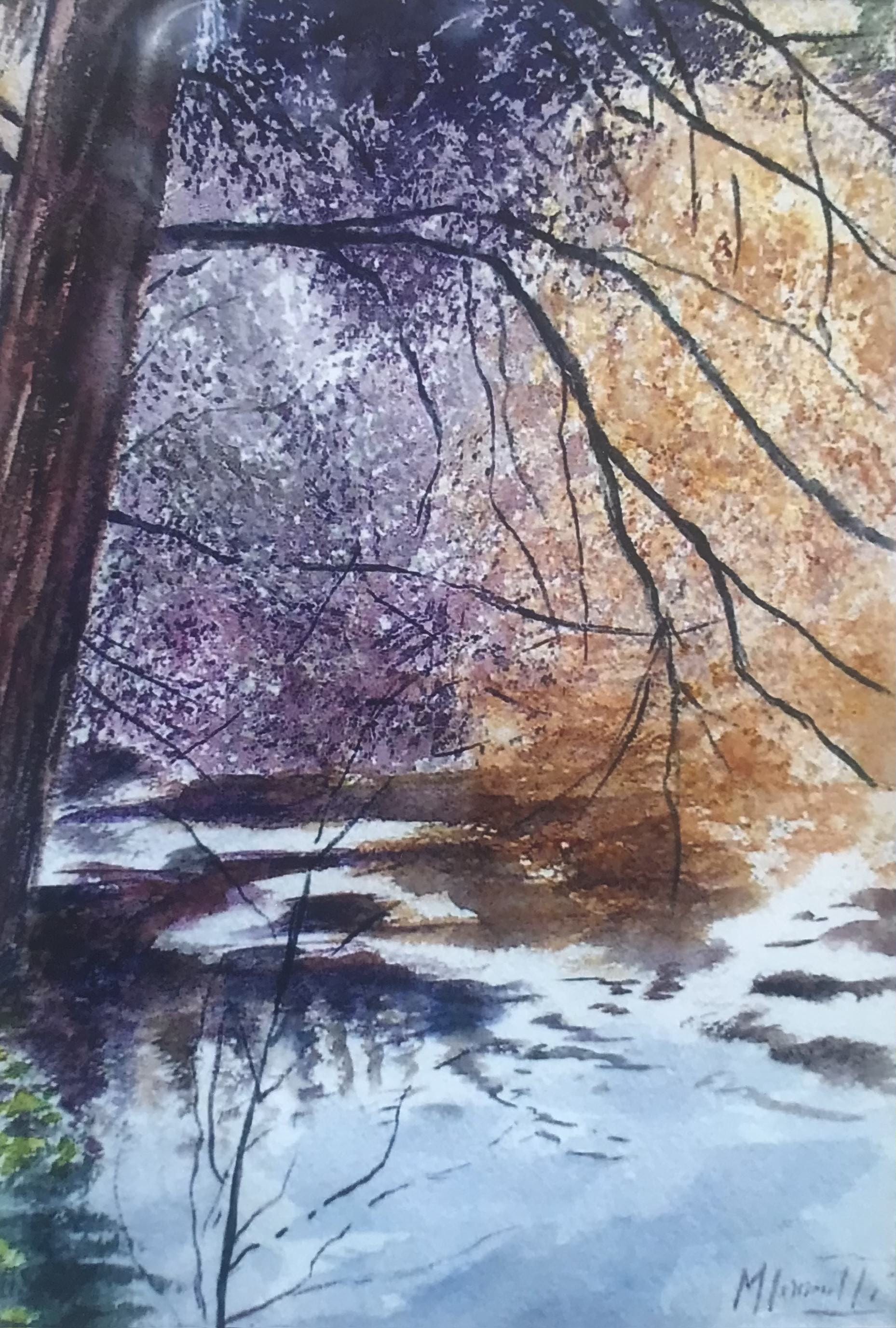 Paesaggio invernale - acquerello 25x40