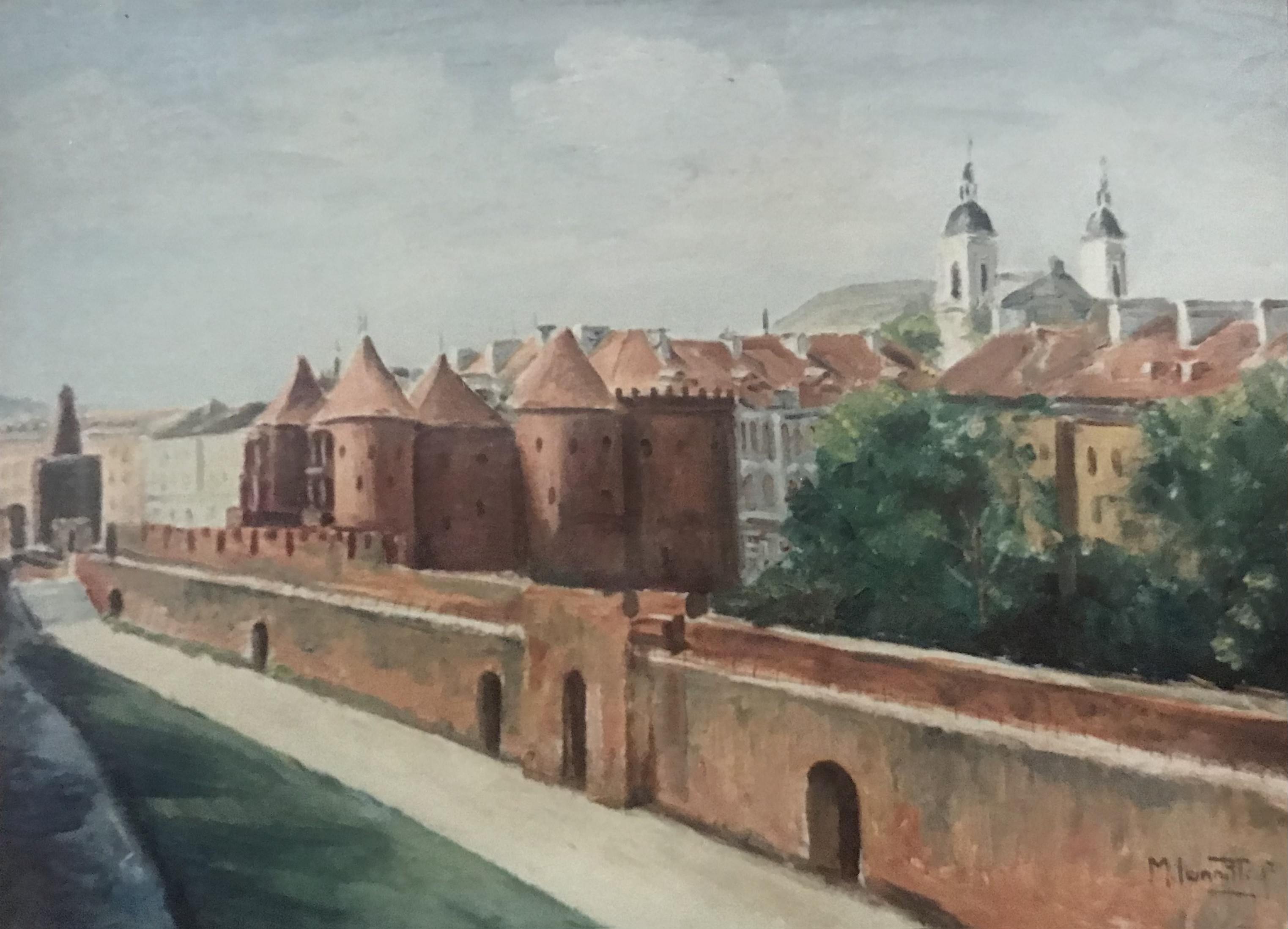 Torri e Campanili a Varsavia - olio su tela con cartone 60x40