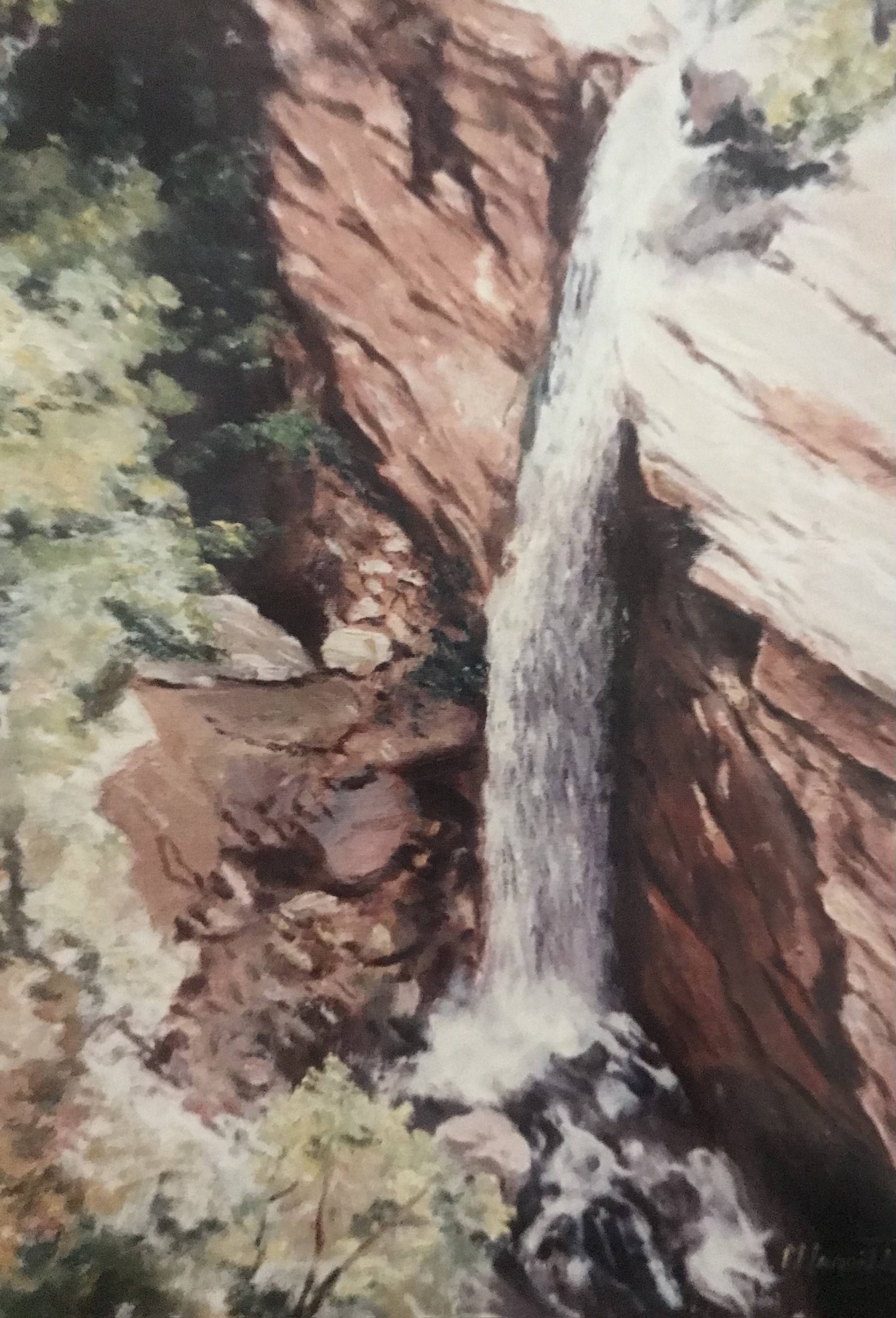 La cascatella - olio su tela