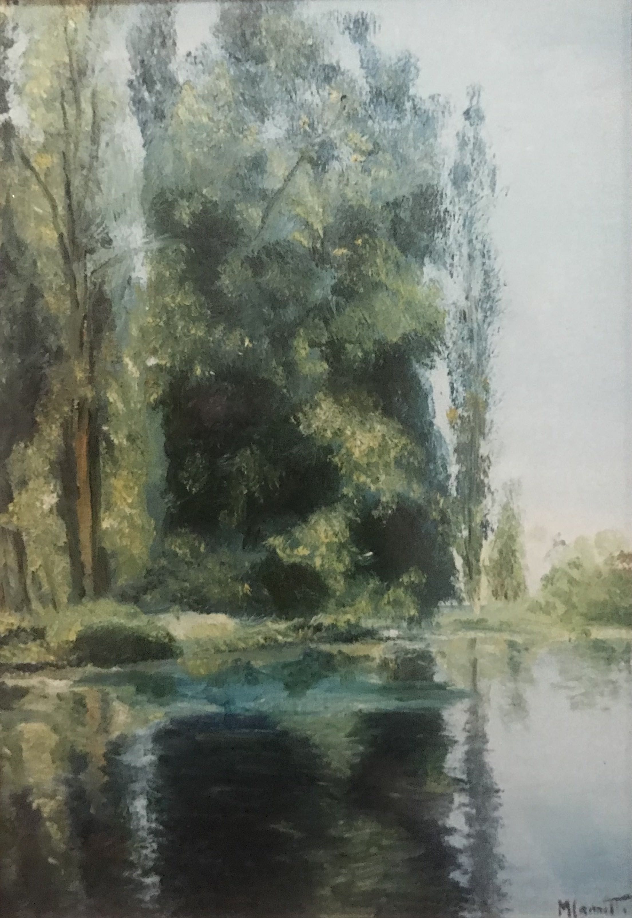 Il laghetto di Villa Ada - olio su tela