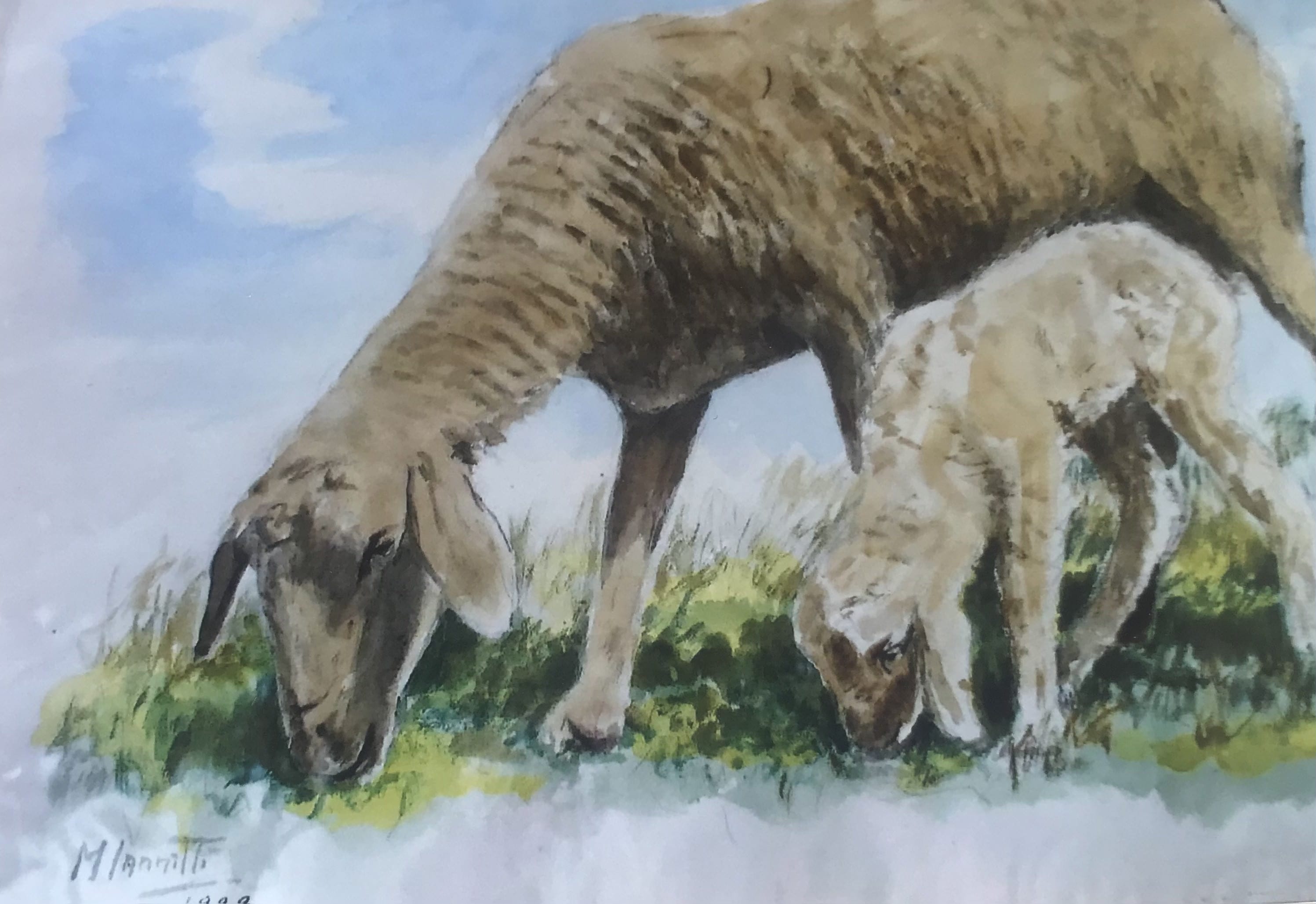 Madre e figlia - olio su tela