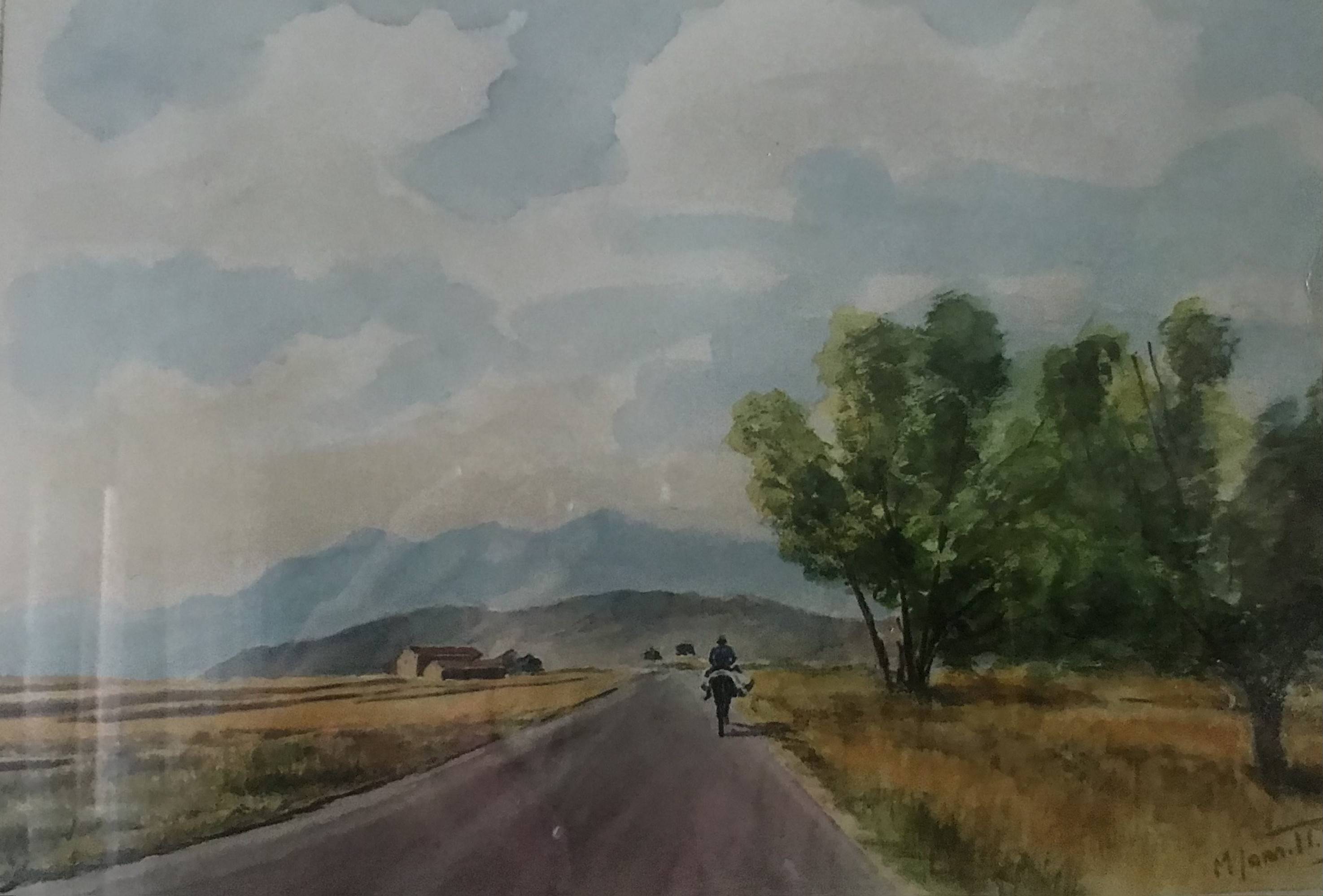 Aperta campagna verso il Velino - olio su tela