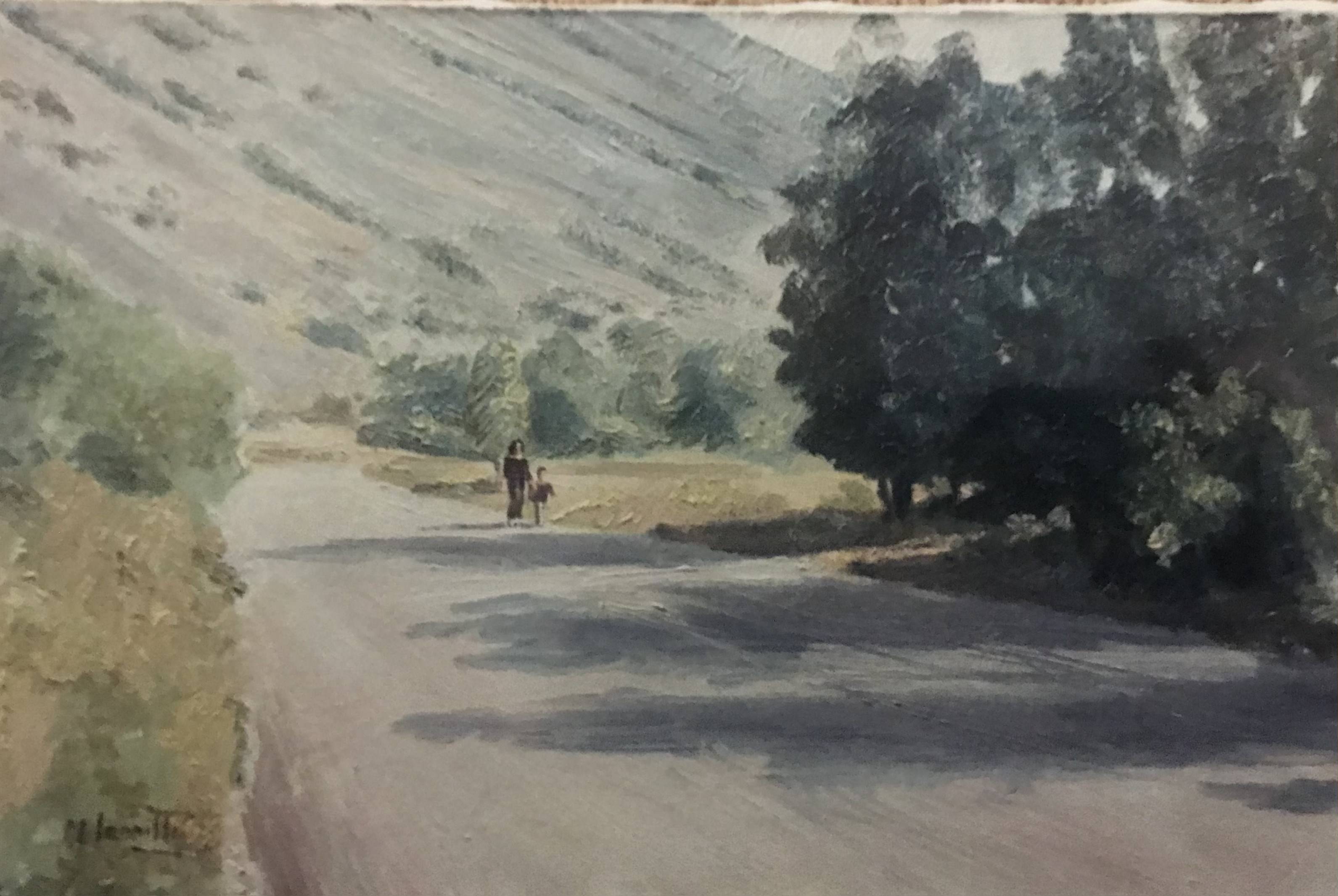 Passeggiata mattutina - olio su tela